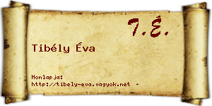 Tibély Éva névjegykártya