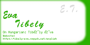 eva tibely business card